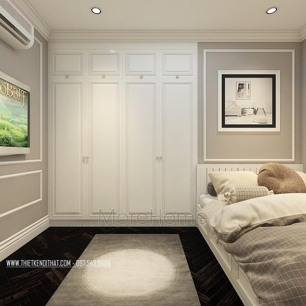 Thiết kế nội thất phòng ngủ chung cư cao cấp Royal City - Chị Hà